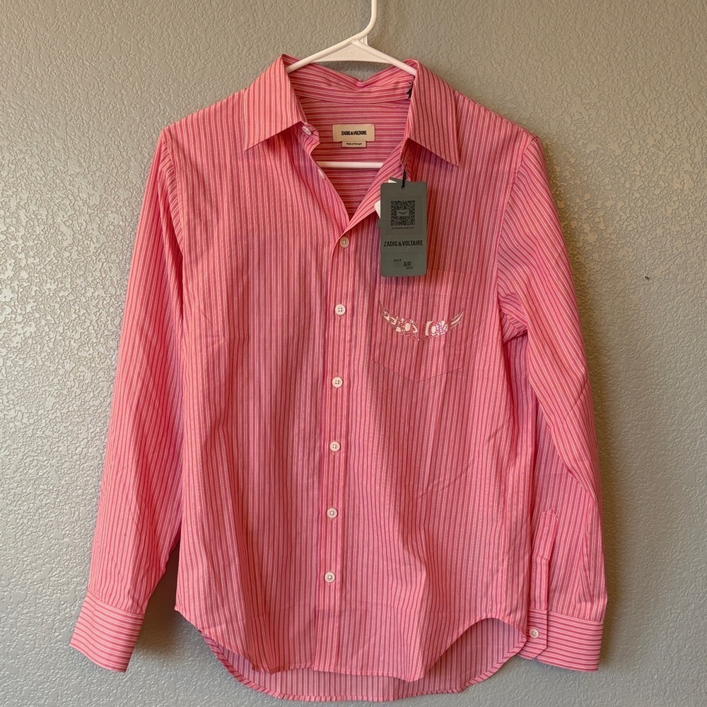 Zadig & Voltaire Women’s Pink Striped Shirt